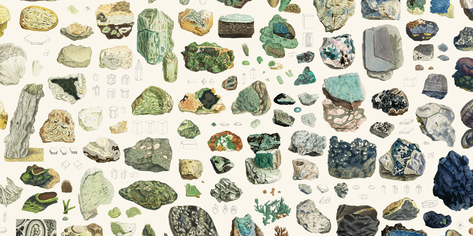 Closeup of mineralogy collage