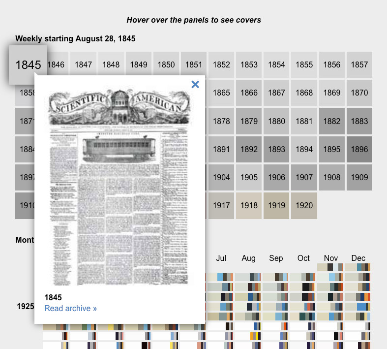 Screenshot of online interactive version showing first issue from 1845