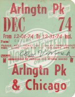 December 1974 monthly ticket