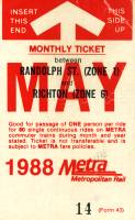 May 1988 monthly ticket