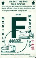 March 1999 monthly ticket