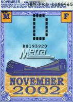 November 2002 monthly ticket