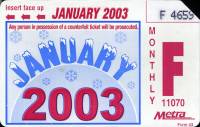 January 2003 monthly ticket