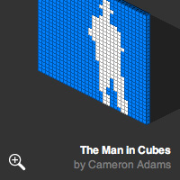 Cubescape sculpture The Man in Cubes by Cameron Adams