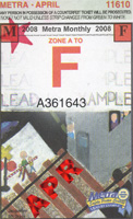 April 2008 Metra monthly ticket