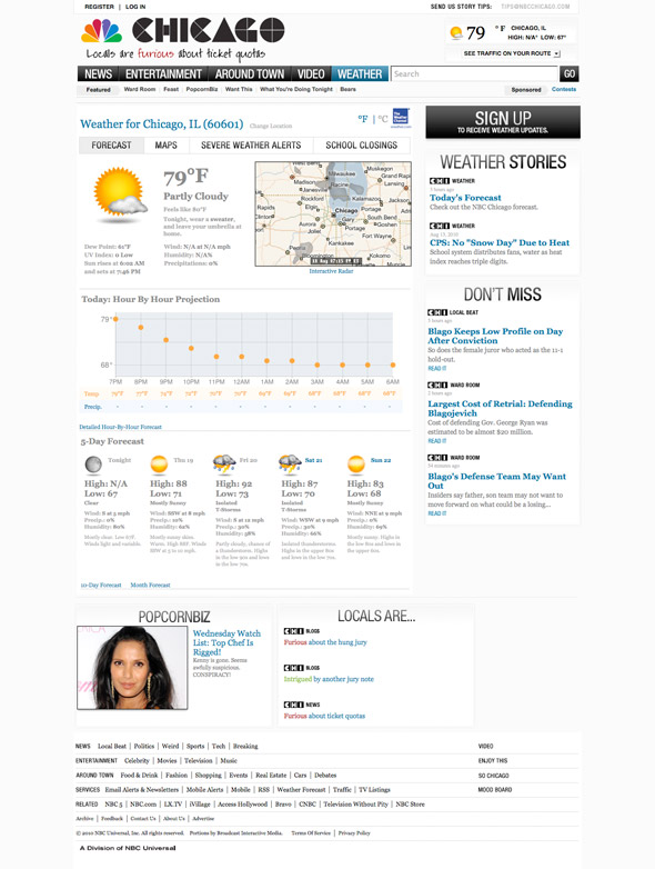 NBC Chicago weather page without ads