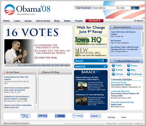 Screenshot of barakobama.com in 2006