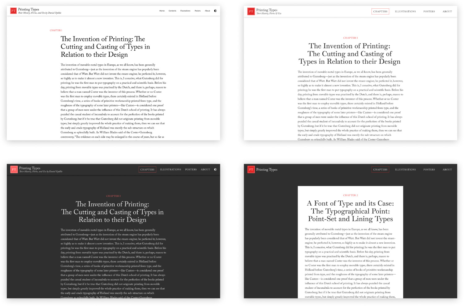 Chapter layouts