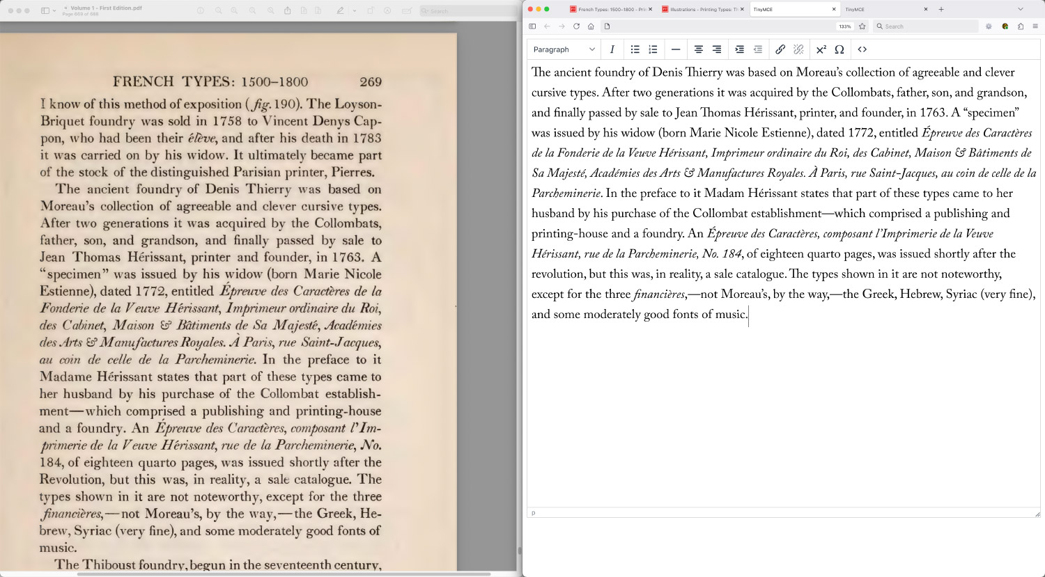 Screenshot of typing setup
