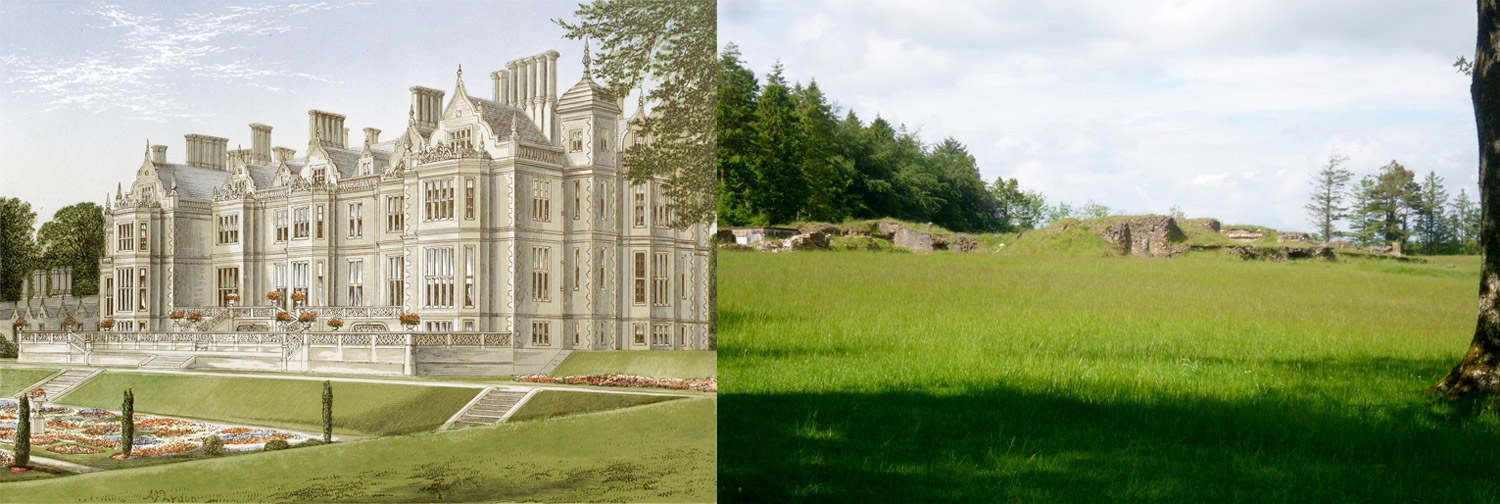 Illustration and photo of ruins of Dartrey