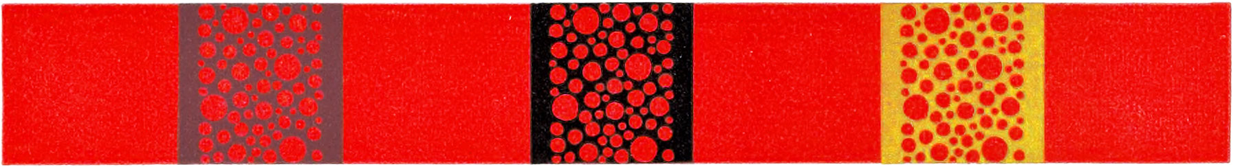 Circular patterns printed on red