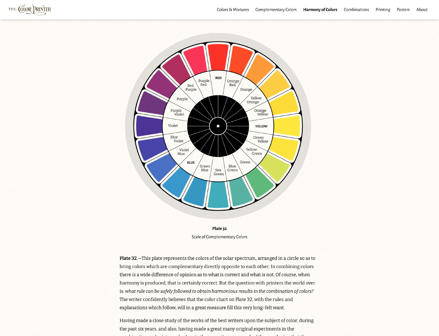 Screenshot of color wheel