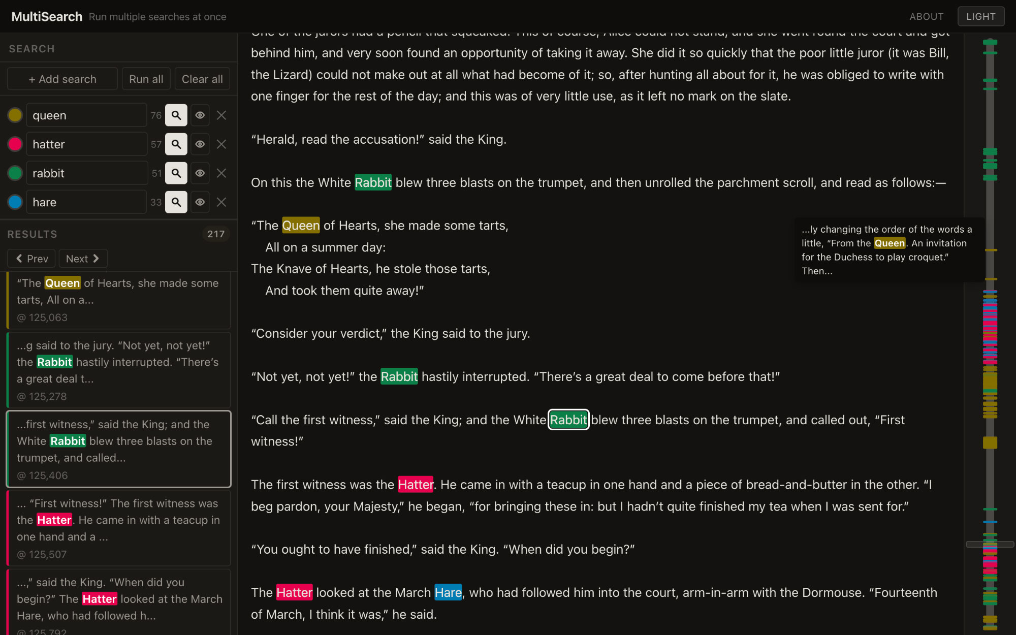 Screenshot of dark mode