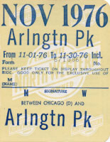 November 1976 monthly ticket