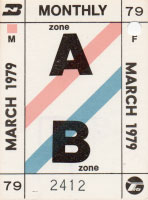 March 1979 monthly ticket