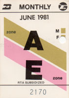 June 1981 monthly ticket