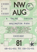August 1981 monthly ticket