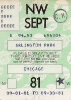 September 1981 monthly ticket