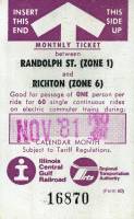 November 1981 monthly ticket