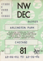 December 1981 monthly ticket