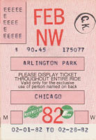 February 1982 monthly ticket
