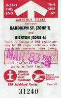 March 1983 monthly ticket