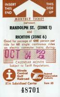 October 1984 monthly ticket