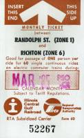 March 1985 monthly ticket