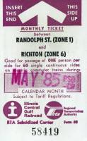 May 1985 monthly ticket