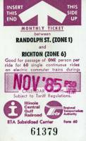 November 1985 monthly ticket