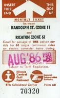 August 1986 monthly ticket