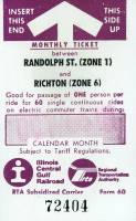 October 1986 monthly ticket