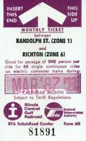 March 1987 monthly ticket