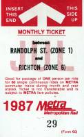 July 1987 monthly ticket