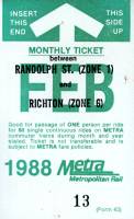 February 1988 monthly ticket