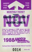 November 1988 monthly ticket