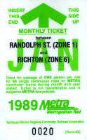 January 1989 monthly ticket