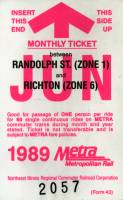 June 1989 monthly ticket