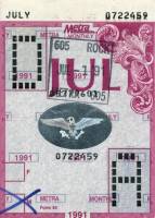 July 1991 monthly ticket