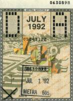 July 1992 monthly ticket