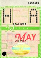 May 1993 monthly ticket