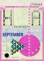 September 1993 monthly ticket
