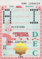 December 1995 monthly ticket
