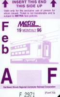 February 1996 monthly ticket