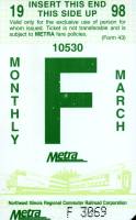 March 1998 monthly ticket