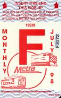 July 1998 monthly ticket