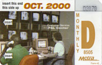 October 2000 monthly ticket