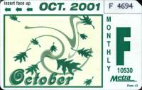 October 2001 monthly ticket
