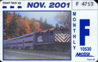 November 2001 monthly ticket
