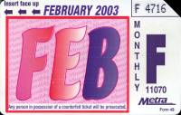 February 2003 monthly ticket